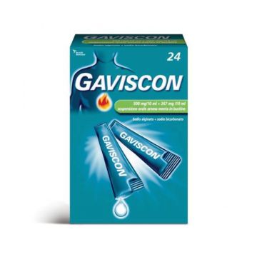 Gaviscon Sospensione Orale 24 Bustine 500 mg/10 ml + 267 mg/10 