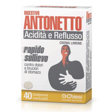 DIGESTIVO ANTONETTO ACIDITA' E REFLUSSO CREMA AL LIMONE 40 COMPRESSE MASTICABILI