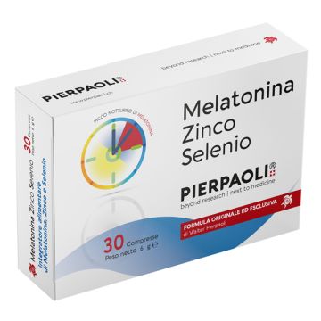 Pierpaoli Melatonina Zinco e Selenio - Integratore per il sonno e il Rilassamento - 30 compresse 