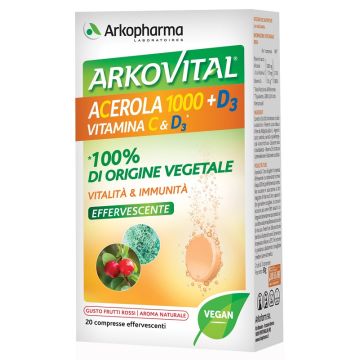 ARKOVITAL ACEROLA 1000+D3 VITAMINA C&D3 20 COMPRESSE EFFERVESCENTI