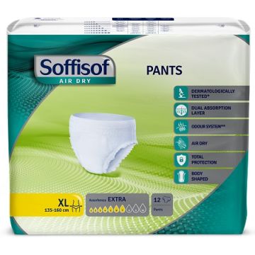 PANNOLONE SOFFISOF AIR DRY PANTS EXTRA EXTRA LARGE 12 PEZZI