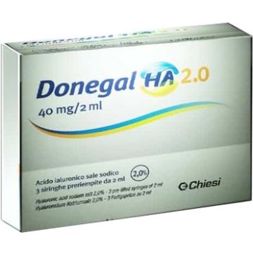 Siringa intra-articolare donegal ha 2.0 acido ialuronico 40 mg 2 ml 3 pezzi