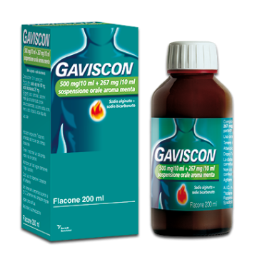 GAVISCON*orale sosp 500 mg + 267 mg/10 ml 200 ml menta