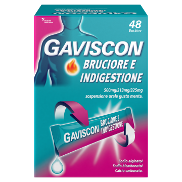 GAVISCON BRUCIORE E INDIGESTIONE*48 bust 500 mg + 213 mg + 325 mg